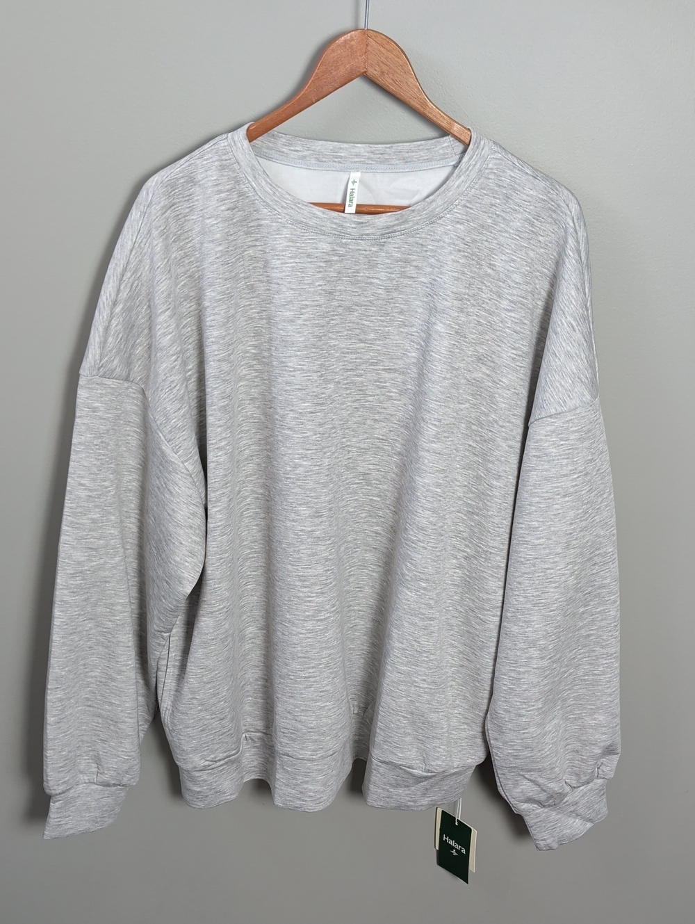 Halara Round Neck Long Sleeve Relaxed Casual Sweatshirt With Pockets Large